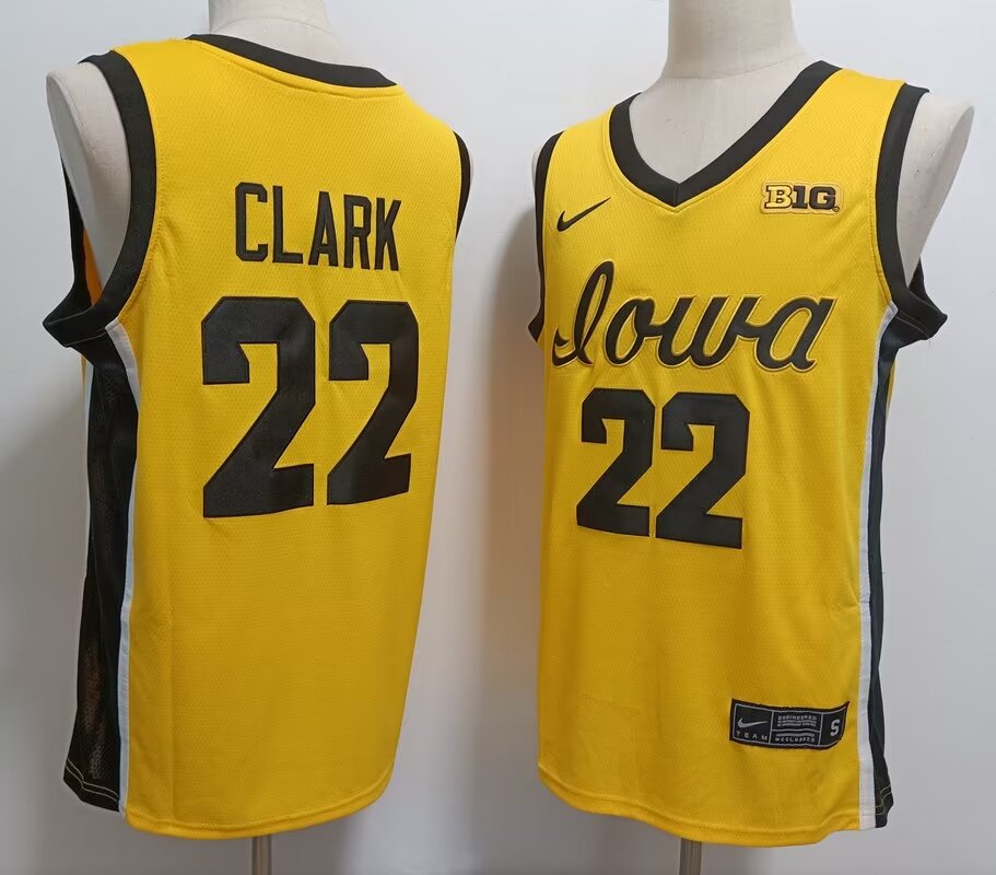 2024 NCAA Men Iowa Hawkeyes 22 Caitlin Clark yellow style 3 nike jerseys